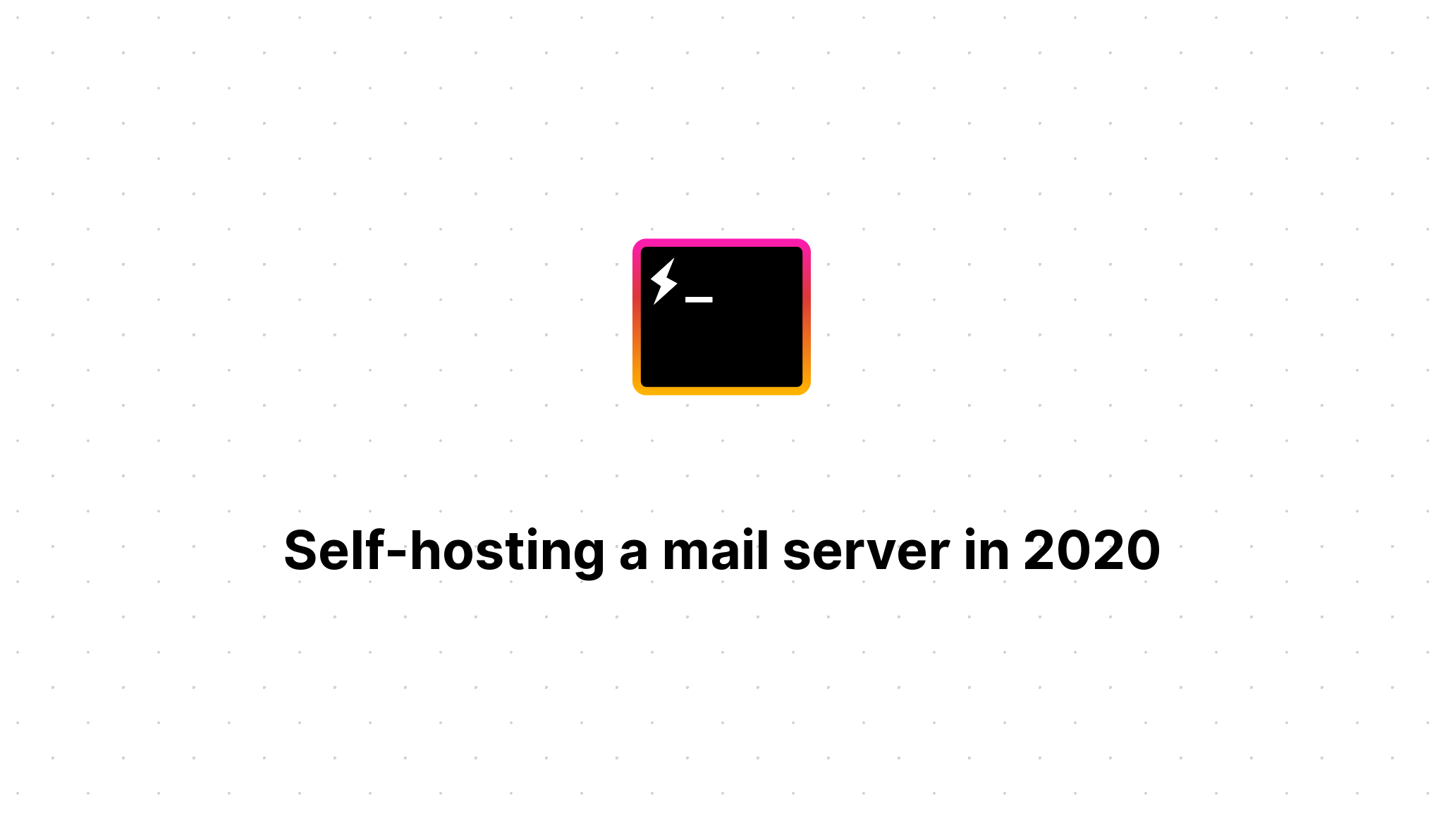 mail server self hosting